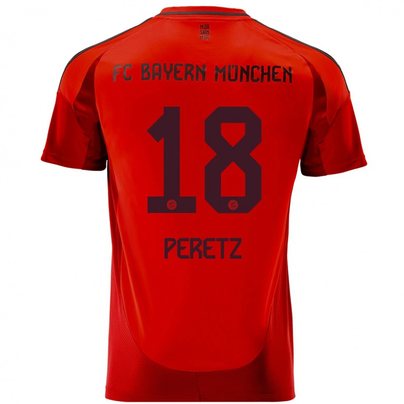 Danxen Kinder Daniel Peretz #18 Rot Heimtrikot Trikot 2024/25 T-Shirt