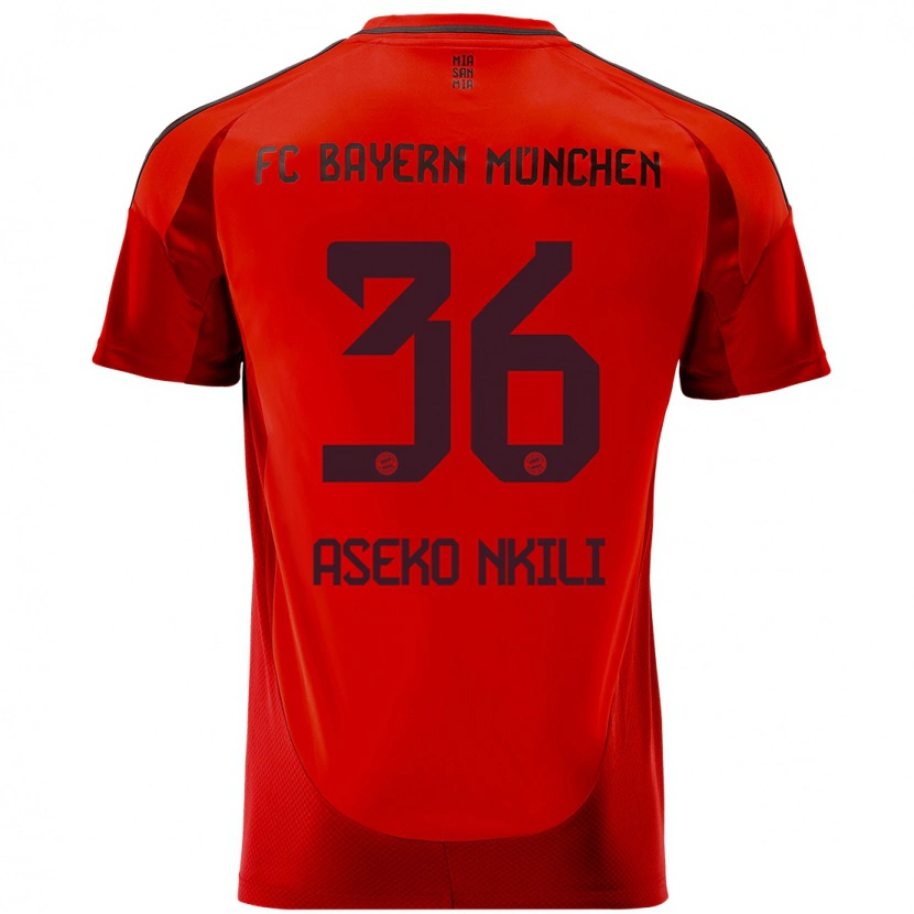 Danxen Kinder Noël Aséko Nkili #36 Rot Heimtrikot Trikot 2024/25 T-Shirt