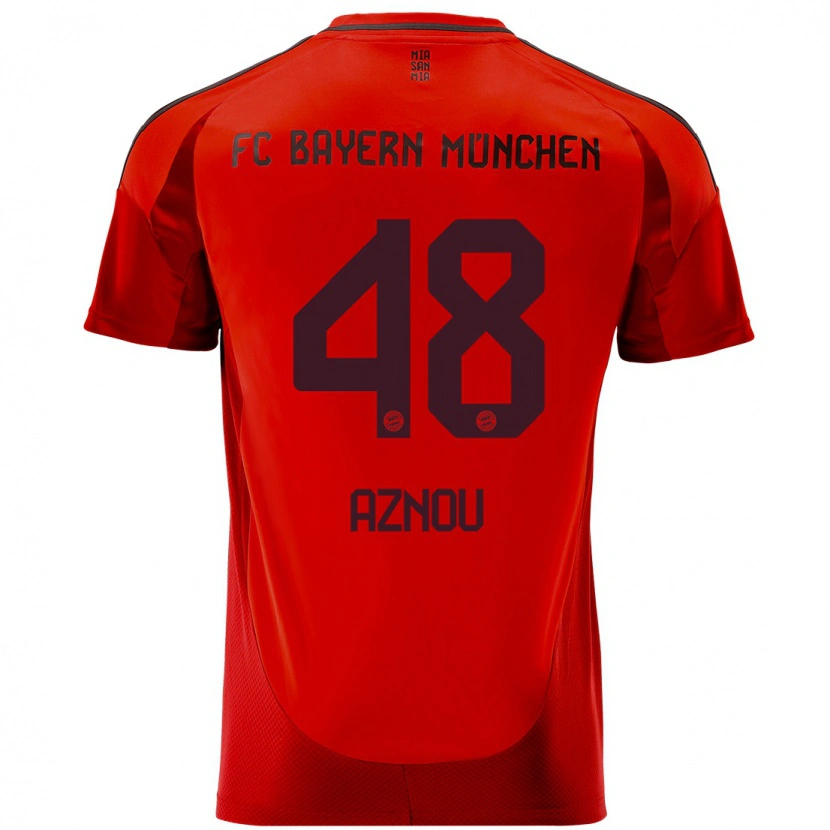 Danxen Kinder Adam Aznou #48 Rot Heimtrikot Trikot 2024/25 T-Shirt