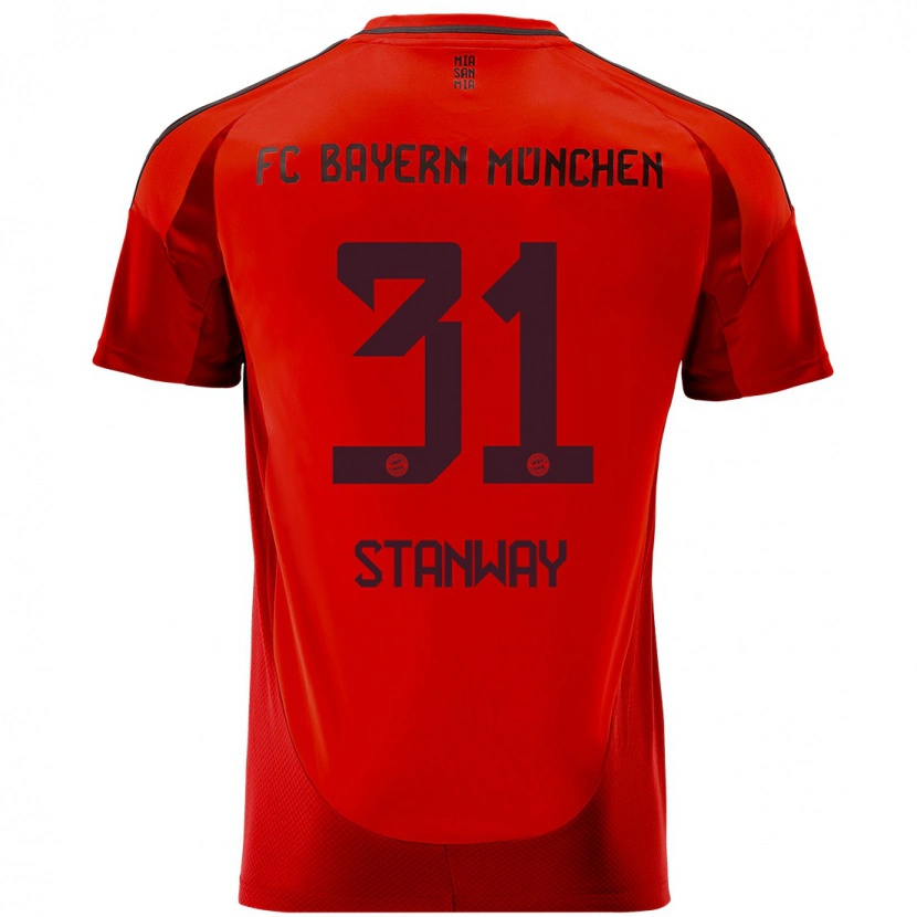 Danxen Kinder Georgia Stanway #31 Rot Heimtrikot Trikot 2024/25 T-Shirt