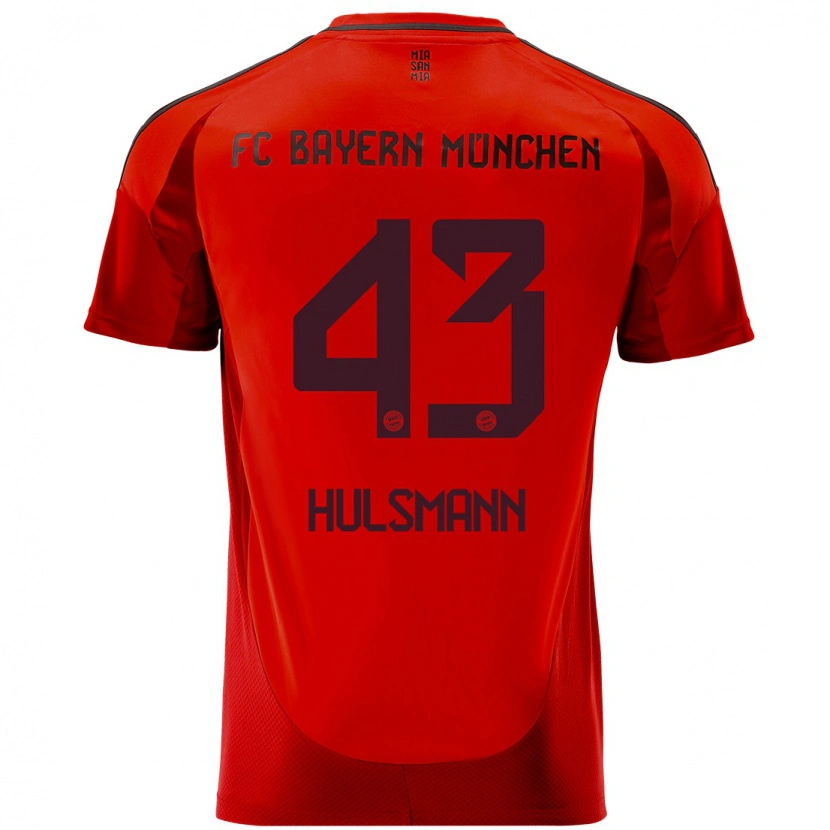 Danxen Kinder Tom Hülsmann #43 Rot Heimtrikot Trikot 2024/25 T-Shirt