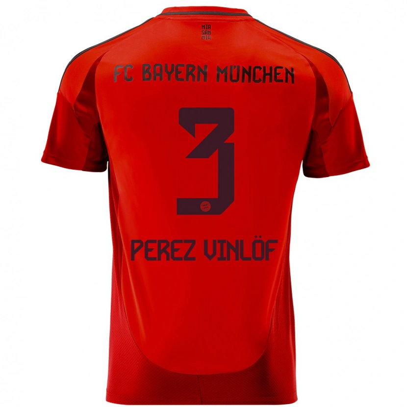 Danxen Kinder Matteo Perez Vinlöf #3 Rot Heimtrikot Trikot 2024/25 T-Shirt