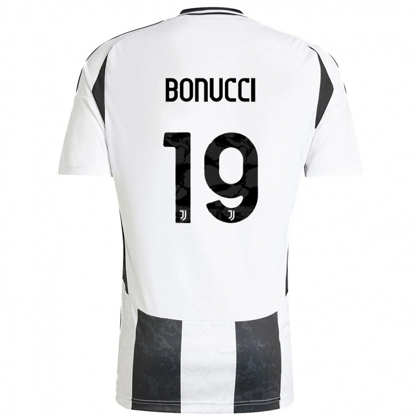 Danxen Kinder Leonardo Bonucci #19 Weiß Schwarz Heimtrikot Trikot 2024/25 T-Shirt