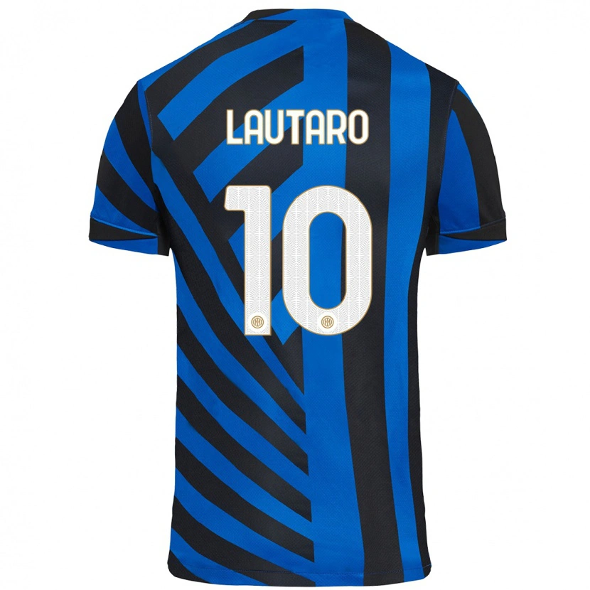 Danxen Kinder Lautaro Martínez #10 Blau Schwarz Heimtrikot Trikot 2024/25 T-Shirt