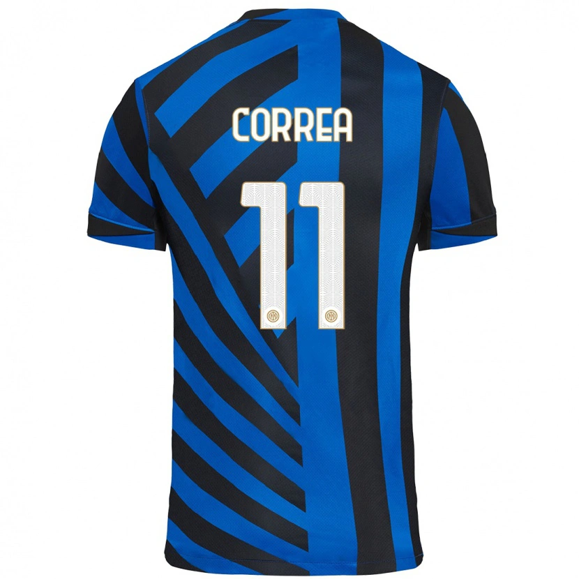 Danxen Kinder Joaquín Correa #11 Blau Schwarz Heimtrikot Trikot 2024/25 T-Shirt