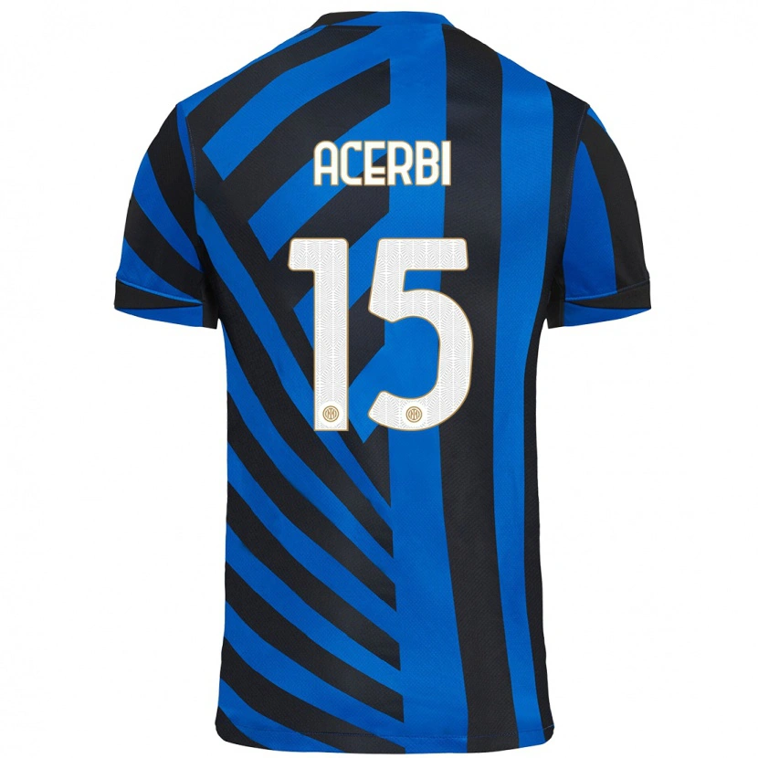 Danxen Kinder Francesco Acerbi #15 Blau Schwarz Heimtrikot Trikot 2024/25 T-Shirt