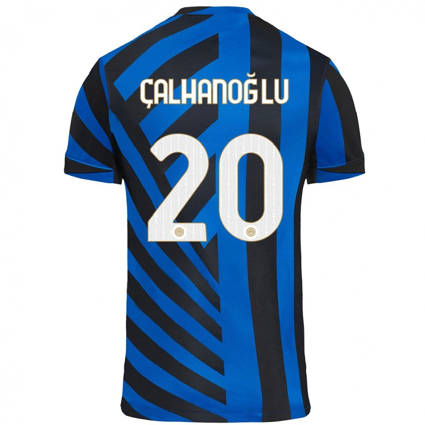 Danxen Kinder Hakan Çalhanoğlu #20 Blau Schwarz Heimtrikot Trikot 2024/25 T-Shirt