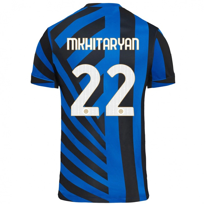 Danxen Kinder Henrikh Mkhitaryan #22 Blau Schwarz Heimtrikot Trikot 2024/25 T-Shirt