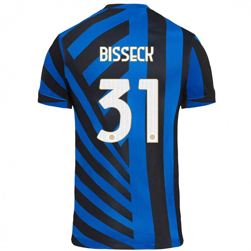 Danxen Kinder Yann Bisseck #31 Blau Schwarz Heimtrikot Trikot 2024/25 T-Shirt