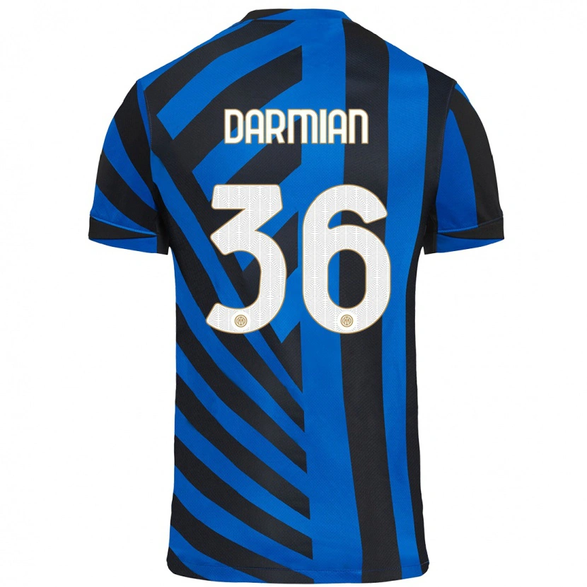 Danxen Kinder Matteo Darmian #36 Blau Schwarz Heimtrikot Trikot 2024/25 T-Shirt