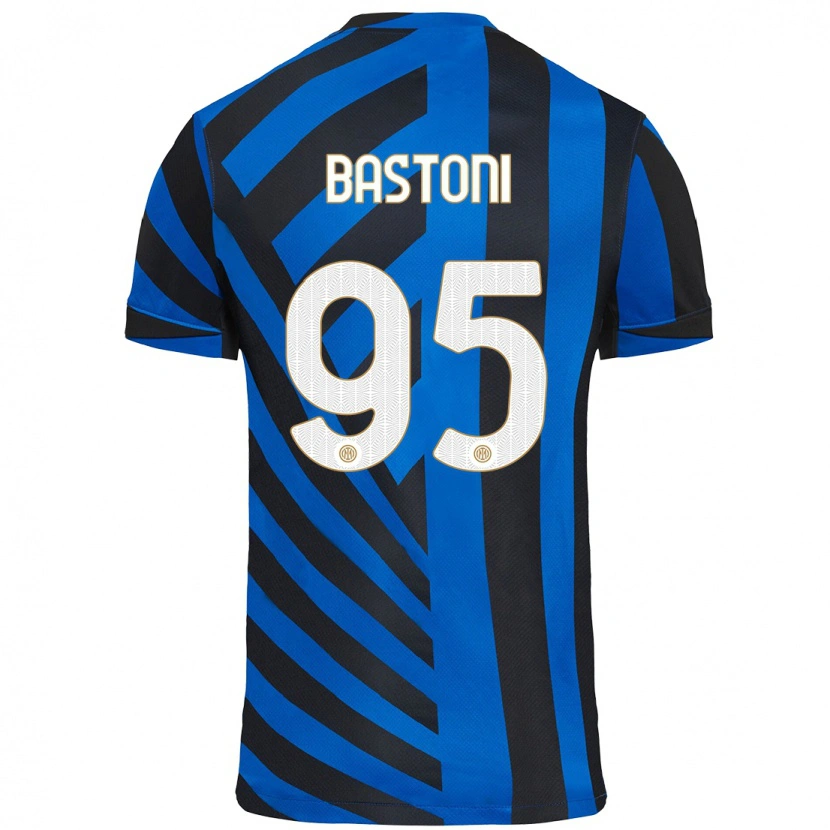 Danxen Kinder Alessandro Bastoni #95 Blau Schwarz Heimtrikot Trikot 2024/25 T-Shirt