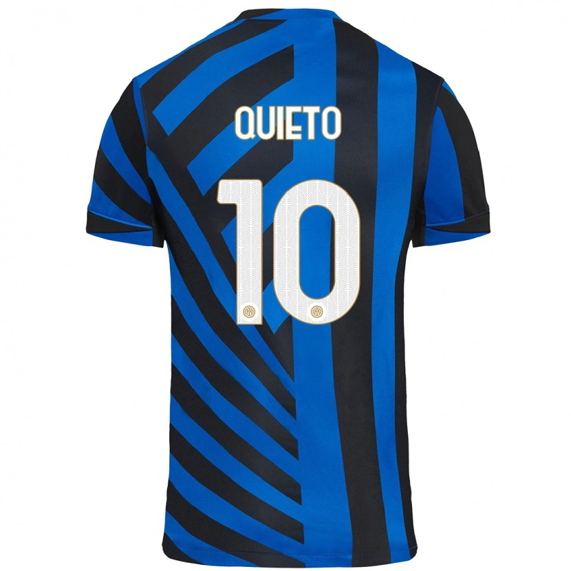 Danxen Kinder Daniele Quieto #10 Blau Schwarz Heimtrikot Trikot 2024/25 T-Shirt