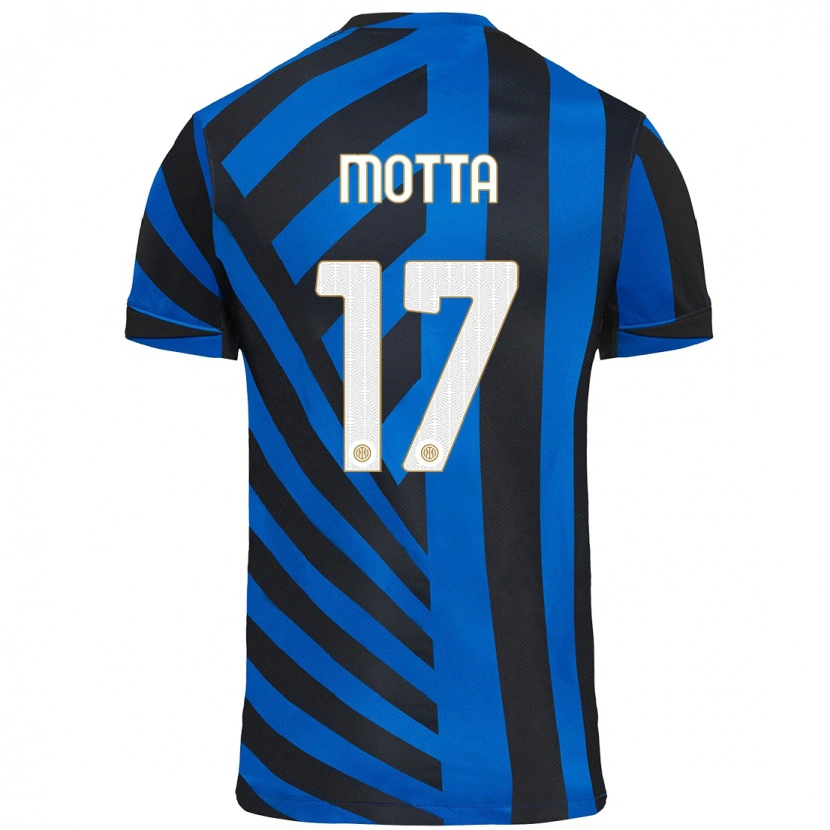 Danxen Kinder Matteo Motta #17 Blau Schwarz Heimtrikot Trikot 2024/25 T-Shirt