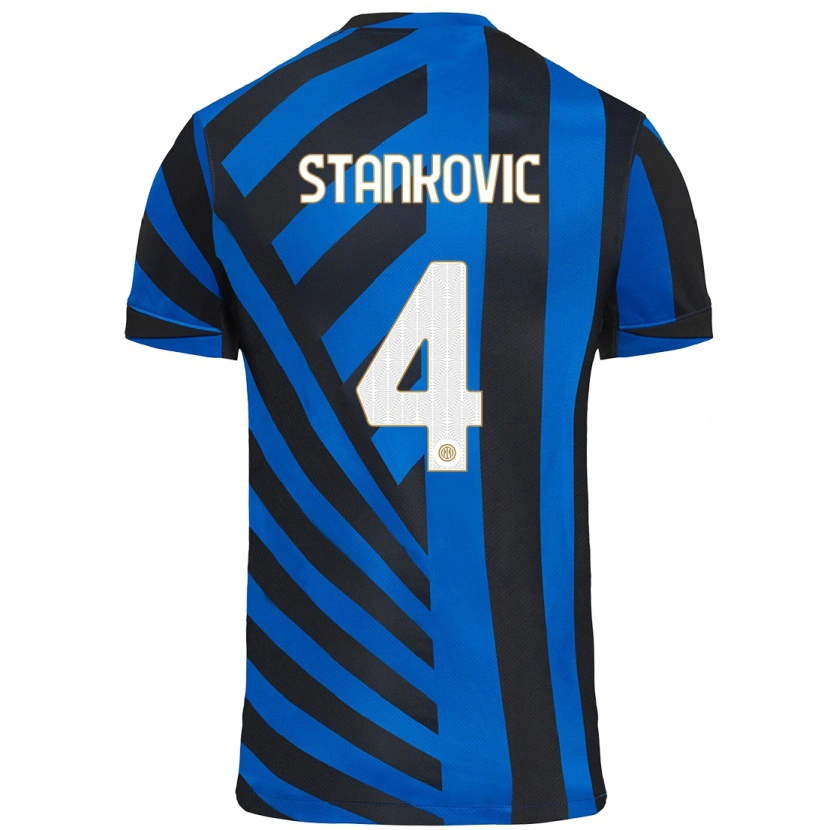 Danxen Kinder Aleksandar Stankovic #4 Blau Schwarz Heimtrikot Trikot 2024/25 T-Shirt