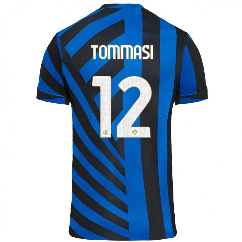 Danxen Kinder Francesco Tommasi #12 Blau Schwarz Heimtrikot Trikot 2024/25 T-Shirt