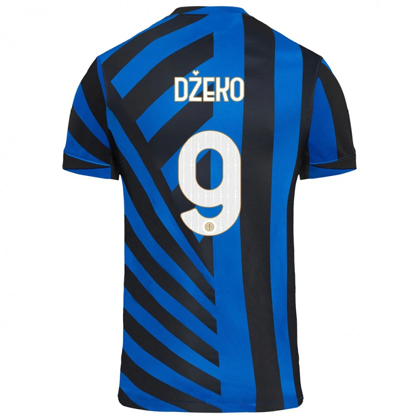 Danxen Kinder Edin Dzeko #9 Blau Schwarz Heimtrikot Trikot 2024/25 T-Shirt