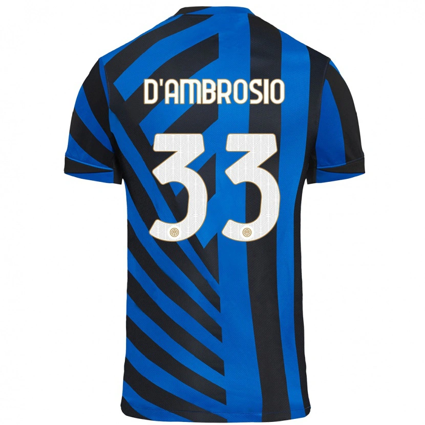 Danxen Kinder Danilo D'ambrosio #33 Blau Schwarz Heimtrikot Trikot 2024/25 T-Shirt