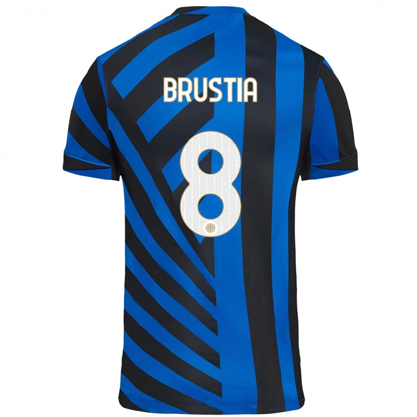 Danxen Kinder Martina Brustia #8 Blau Schwarz Heimtrikot Trikot 2024/25 T-Shirt