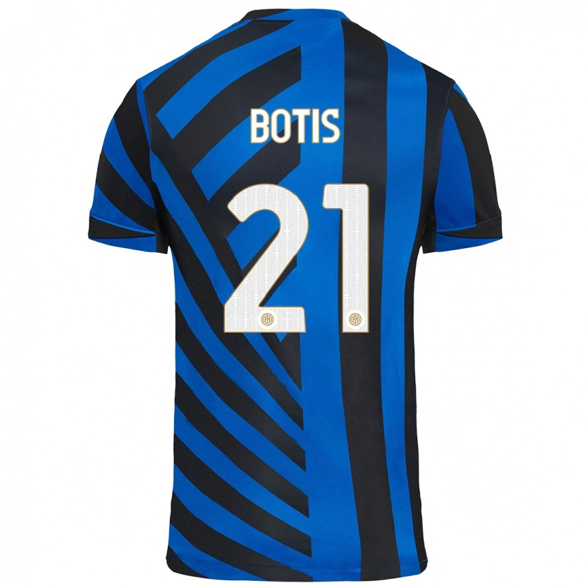 Danxen Kinder Nikolaos Botis #21 Blau Schwarz Heimtrikot Trikot 2024/25 T-Shirt