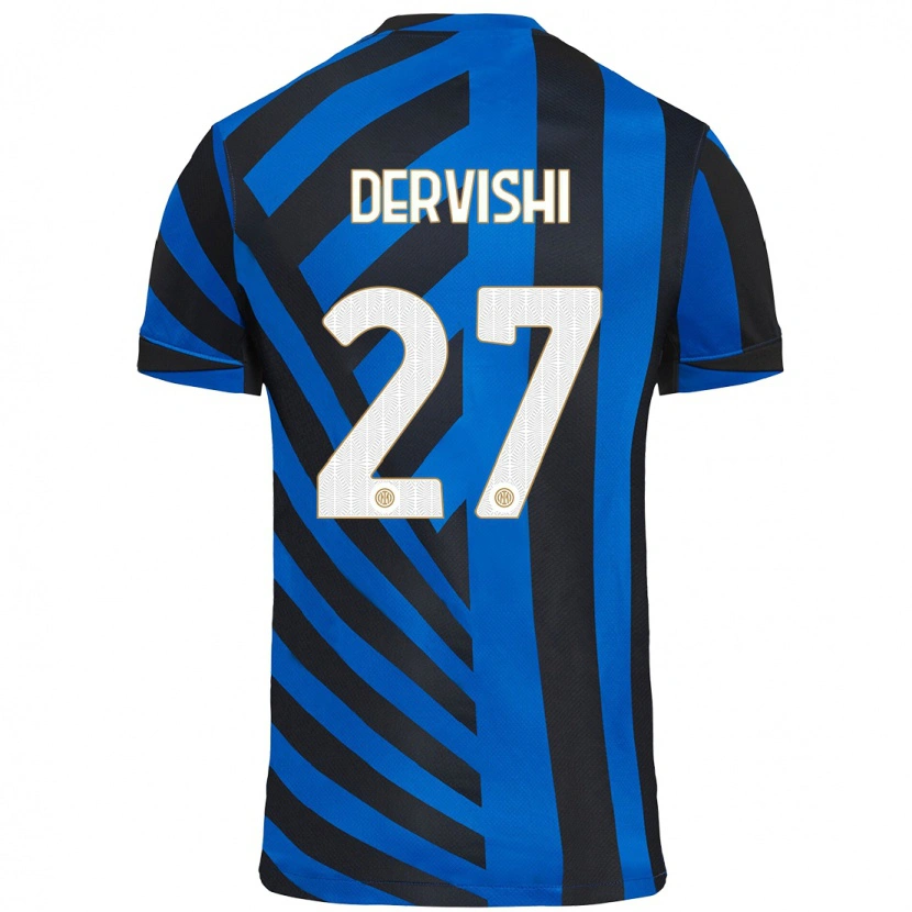 Danxen Kinder Kristian Dervishi #27 Blau Schwarz Heimtrikot Trikot 2024/25 T-Shirt