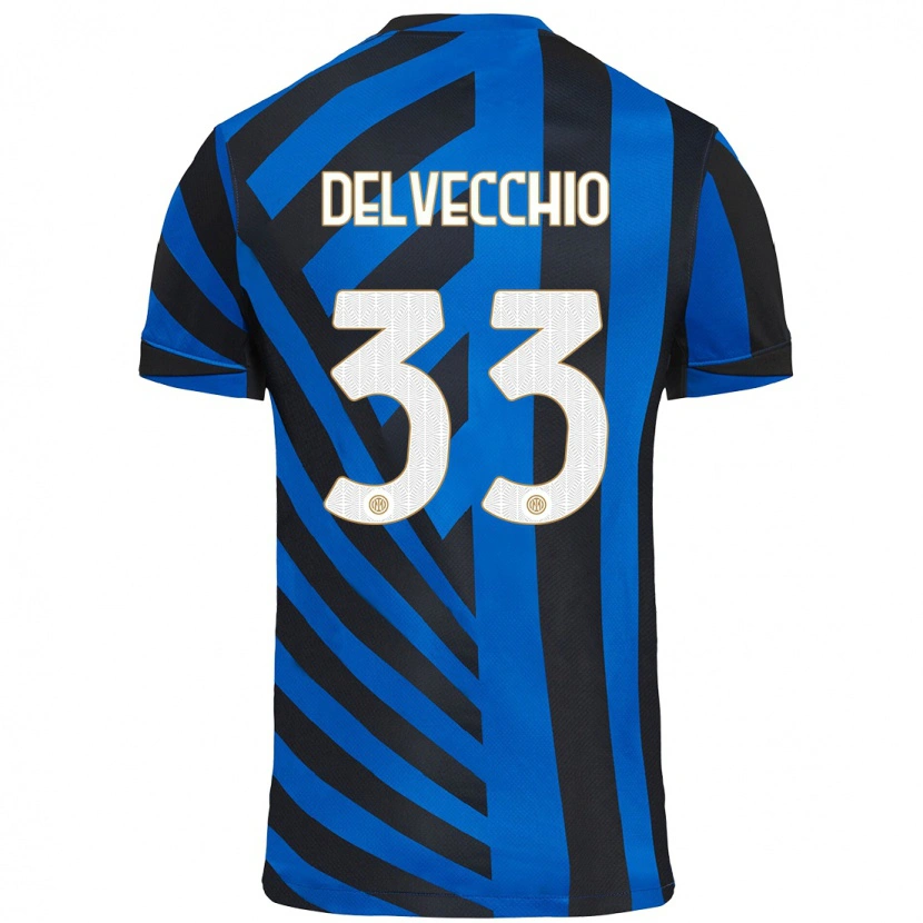 Danxen Kinder Gabriele Delvecchio #33 Blau Schwarz Heimtrikot Trikot 2024/25 T-Shirt