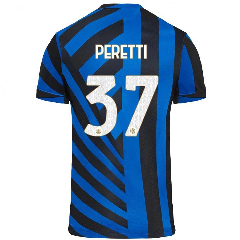 Danxen Kinder Lorenzo Peretti #37 Blau Schwarz Heimtrikot Trikot 2024/25 T-Shirt