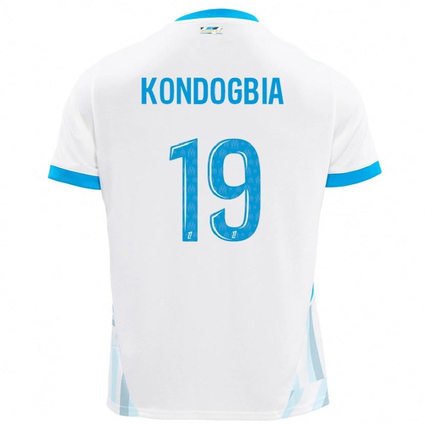 Danxen Kinder Geoffrey Kondogbia #19 Weiß Himmelblau Heimtrikot Trikot 2024/25 T-Shirt