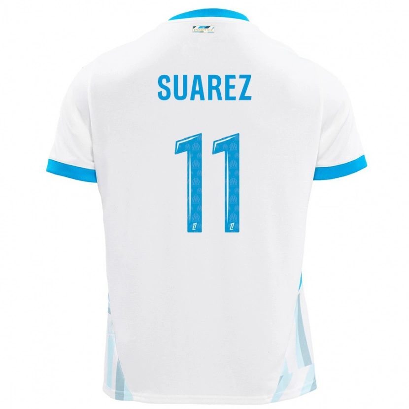 Danxen Kinder Luis Suarez #11 Weiß Himmelblau Heimtrikot Trikot 2024/25 T-Shirt