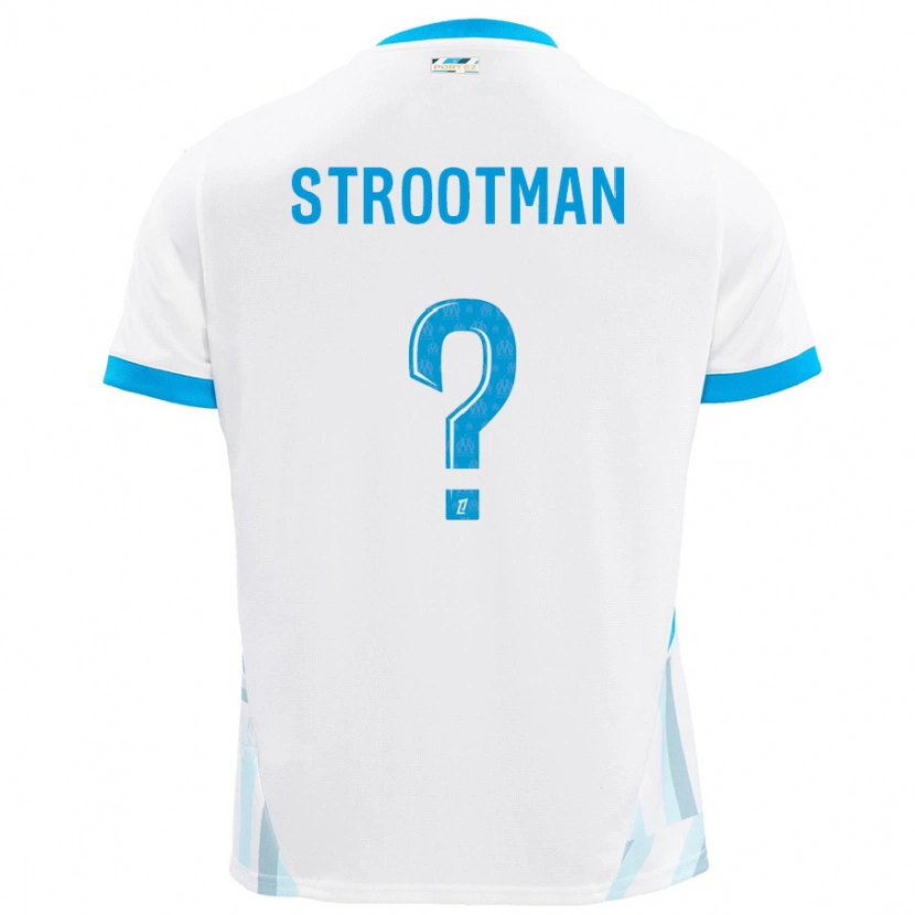 Danxen Kinder Kevin Strootman #0 Weiß Himmelblau Heimtrikot Trikot 2024/25 T-Shirt