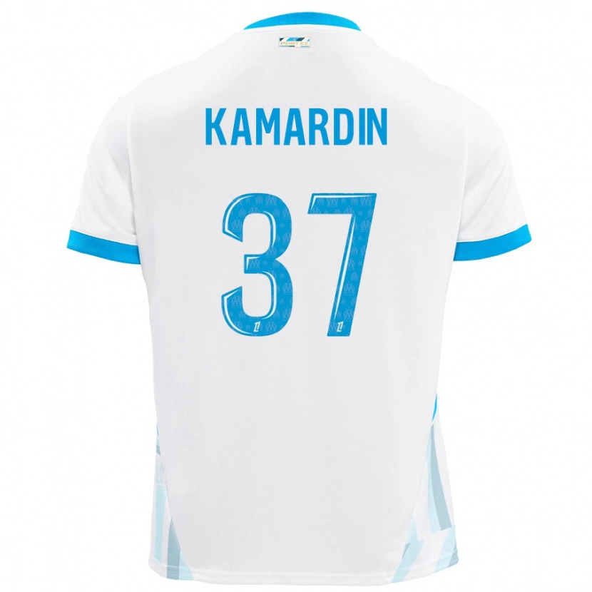 Danxen Kinder Aaron Kamardin #37 Weiß Himmelblau Heimtrikot Trikot 2024/25 T-Shirt