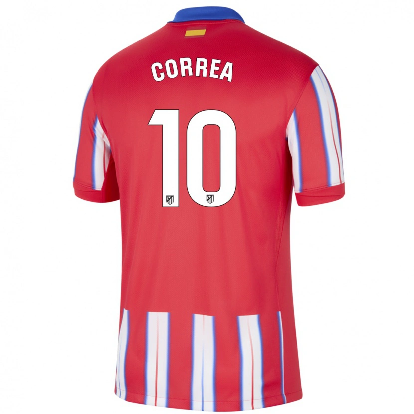 Danxen Kinder Ángel Correa #10 Rot Weiß Blau Heimtrikot Trikot 2024/25 T-Shirt