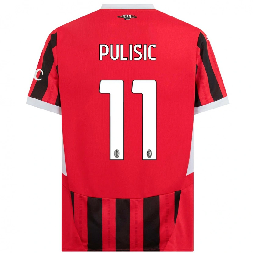 Danxen Kinder Christian Pulisic #11 Rot Schwarz Heimtrikot Trikot 2024/25 T-Shirt