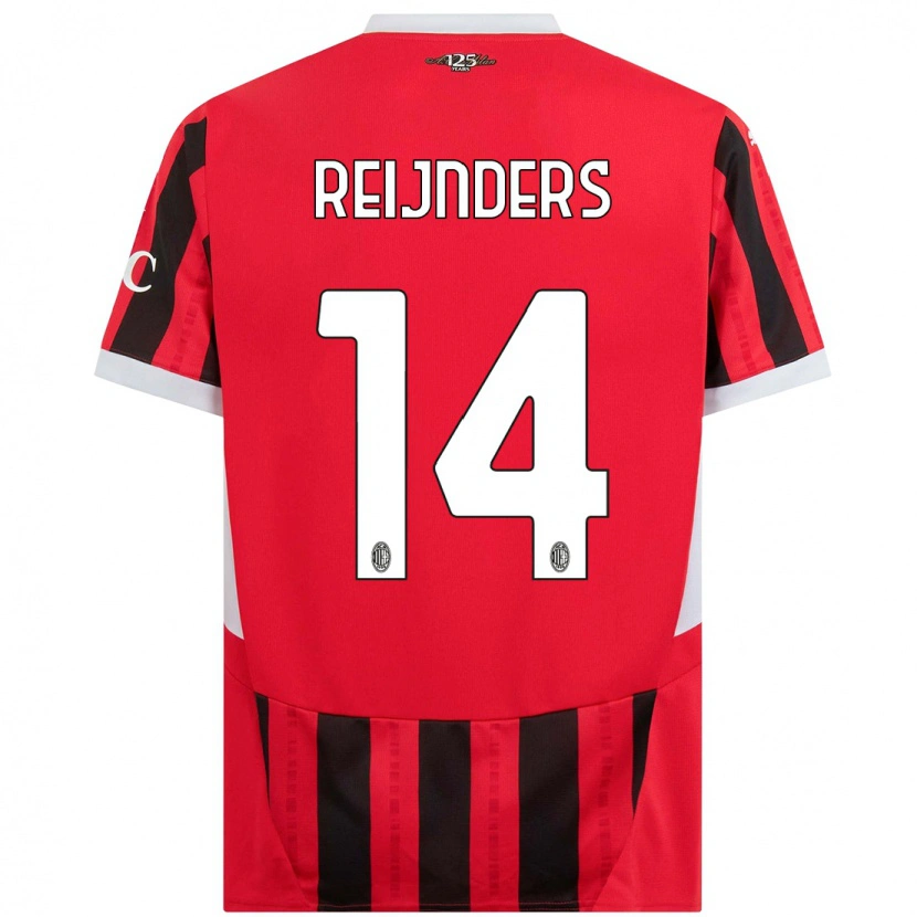 Danxen Kinder Tijjani Reijnders #14 Rot Schwarz Heimtrikot Trikot 2024/25 T-Shirt