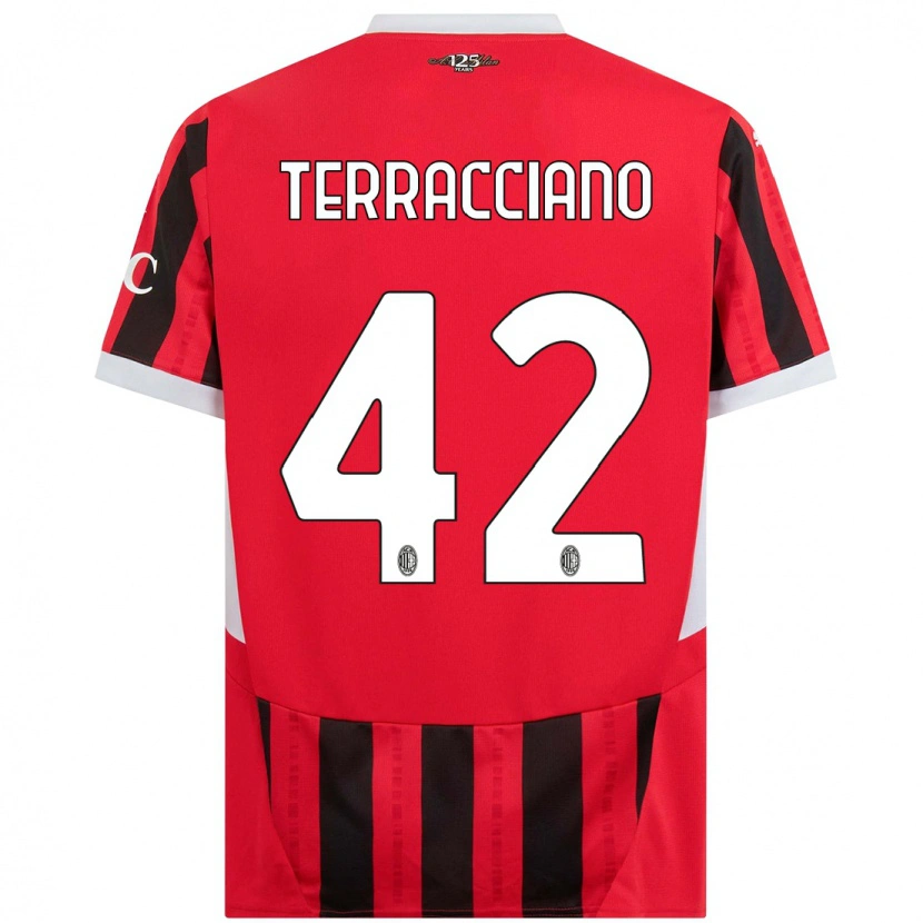 Danxen Kinder Filippo Terracciano #42 Rot Schwarz Heimtrikot Trikot 2024/25 T-Shirt