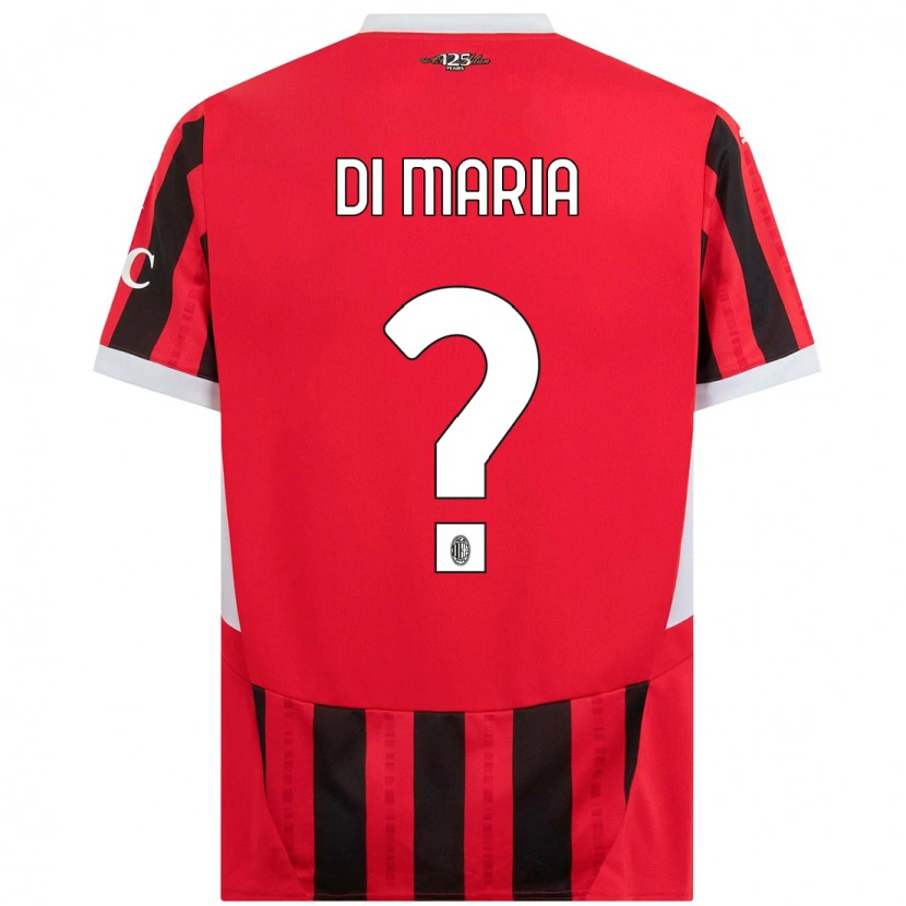 Danxen Kinder Alessandro Di Maria #0 Rot Schwarz Heimtrikot Trikot 2024/25 T-Shirt