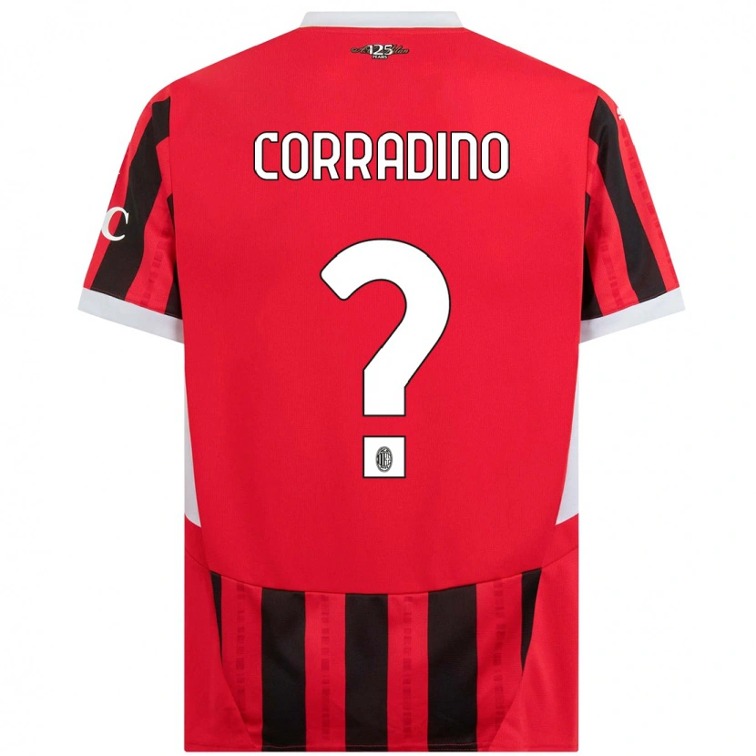 Danxen Kinder Riccardo Corradino #0 Rot Schwarz Heimtrikot Trikot 2024/25 T-Shirt