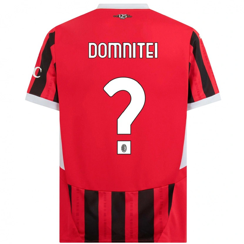 Danxen Kinder Francesco Domniței #0 Rot Schwarz Heimtrikot Trikot 2024/25 T-Shirt