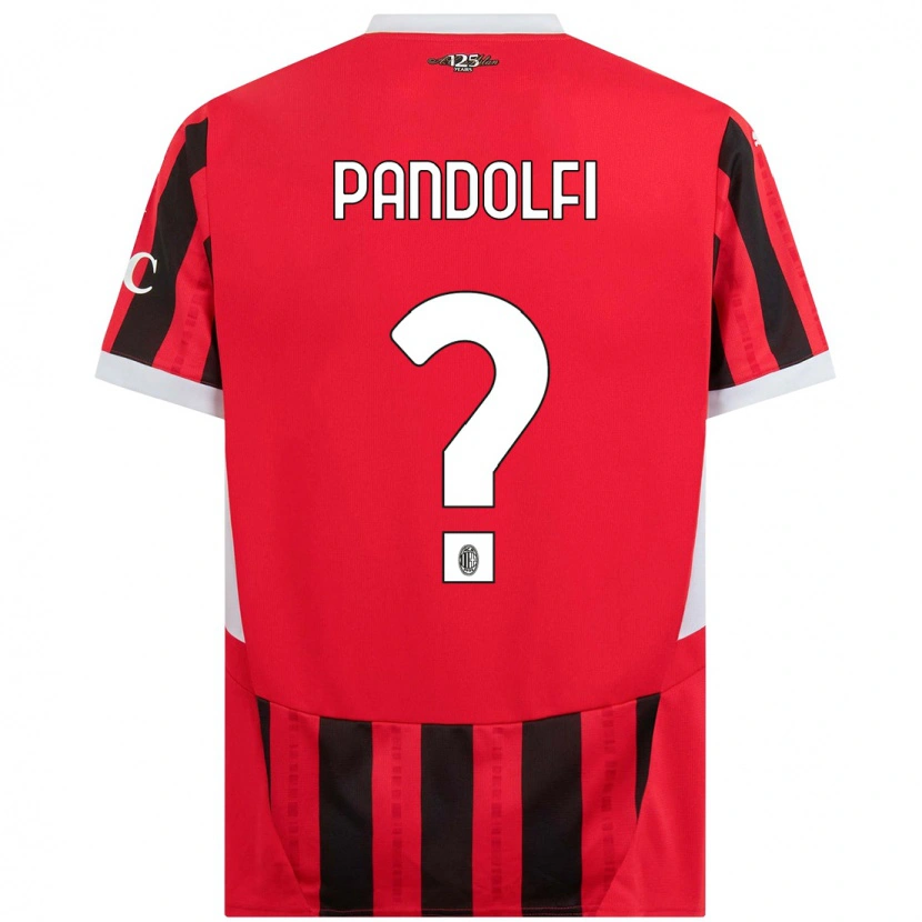 Danxen Kinder Fabio Pandolfi #0 Rot Schwarz Heimtrikot Trikot 2024/25 T-Shirt