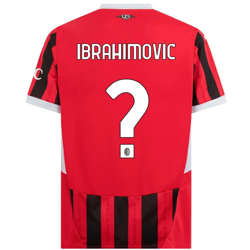 Danxen Kinder Vincent Ibrahimovic #0 Rot Schwarz Heimtrikot Trikot 2024/25 T-Shirt