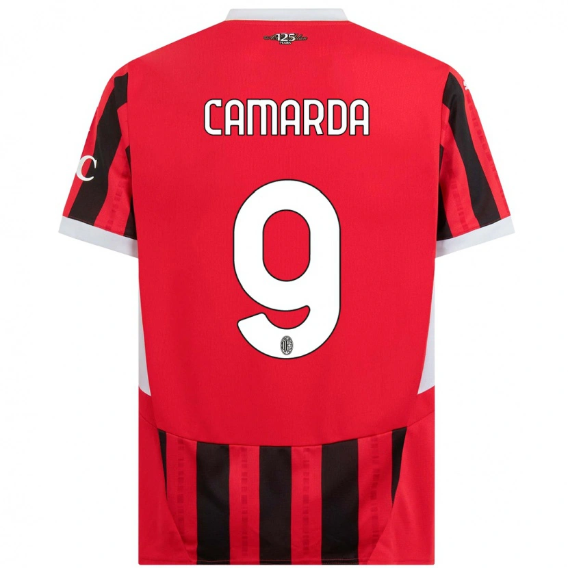 Danxen Kinder Francesco Camarda #9 Rot Schwarz Heimtrikot Trikot 2024/25 T-Shirt