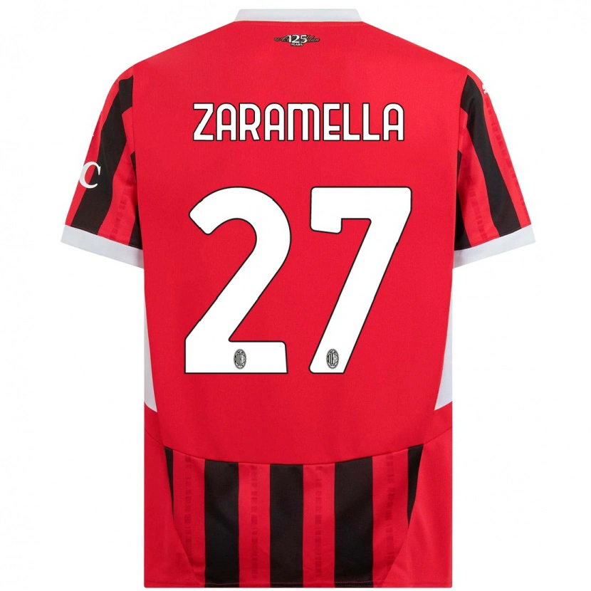 Danxen Kinder Mattia Zaramella #27 Rot Schwarz Heimtrikot Trikot 2024/25 T-Shirt