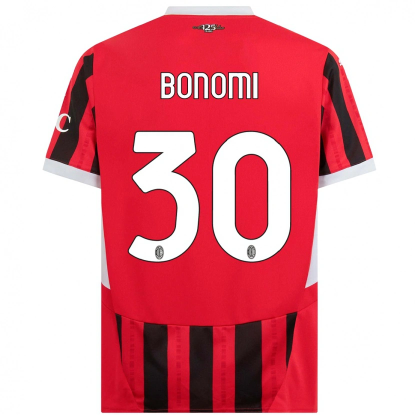 Danxen Kinder Alessandro Bonomi #30 Rot Schwarz Heimtrikot Trikot 2024/25 T-Shirt