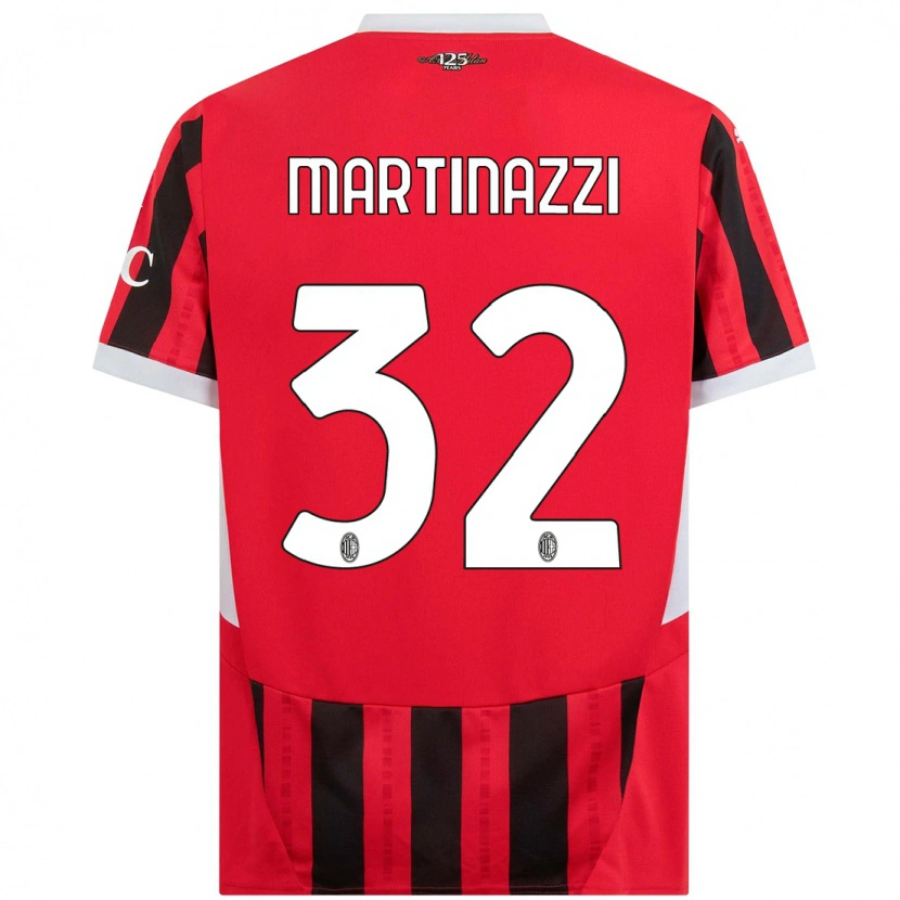 Danxen Kinder Luca Martinazzi #32 Rot Schwarz Heimtrikot Trikot 2024/25 T-Shirt