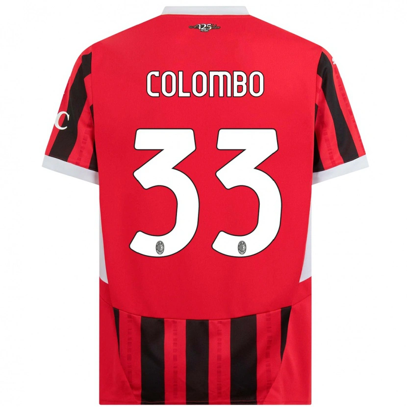 Danxen Kinder Federico Colombo #33 Rot Schwarz Heimtrikot Trikot 2024/25 T-Shirt