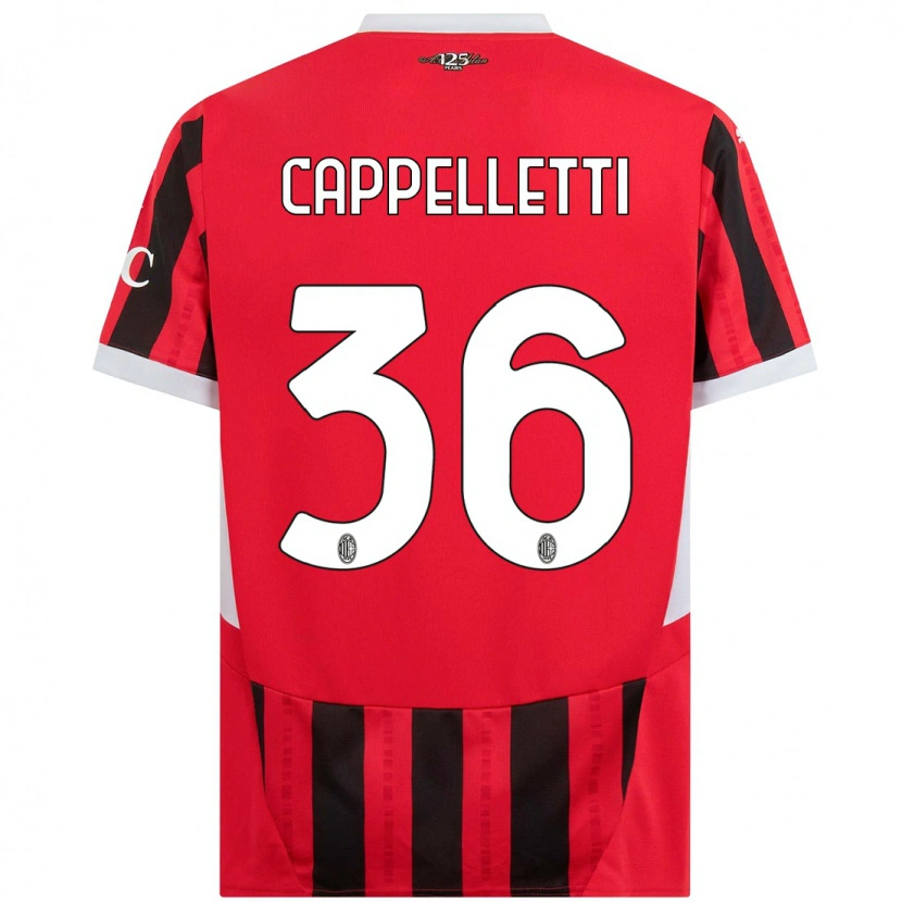 Danxen Kinder Mattia Cappelletti #36 Rot Schwarz Heimtrikot Trikot 2024/25 T-Shirt