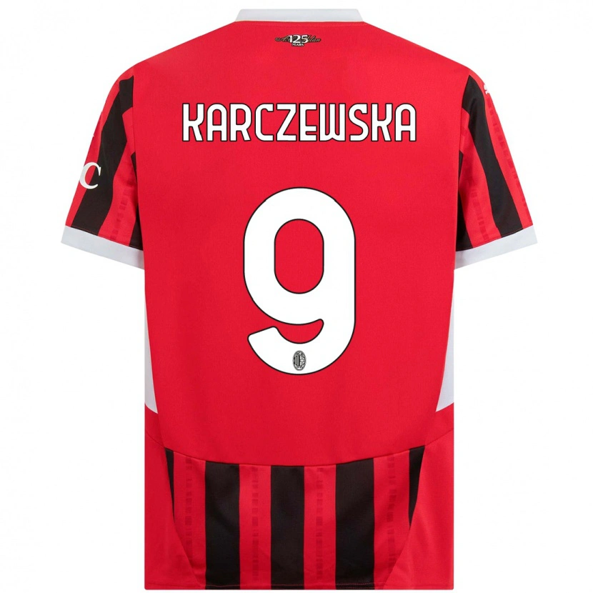 Danxen Kinder Nikola Karczewska #9 Rot Schwarz Heimtrikot Trikot 2024/25 T-Shirt