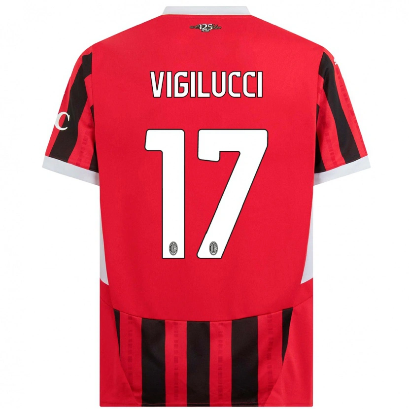 Danxen Kinder Valery Vigilucci #17 Rot Schwarz Heimtrikot Trikot 2024/25 T-Shirt