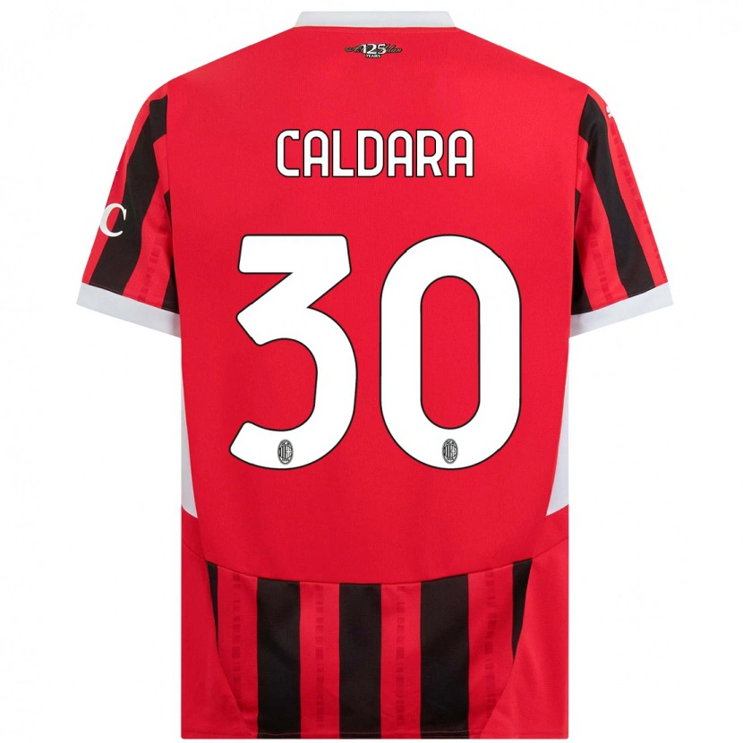 Danxen Kinder Mattia Caldara #30 Rot Schwarz Heimtrikot Trikot 2024/25 T-Shirt