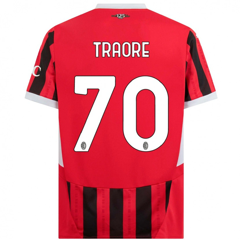 Danxen Kinder Chaka Traorè #70 Rot Schwarz Heimtrikot Trikot 2024/25 T-Shirt