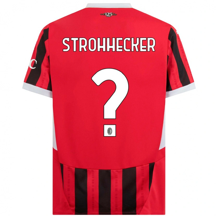 Danxen Kinder Riccardo Strohhecker #0 Rot Schwarz Heimtrikot Trikot 2024/25 T-Shirt